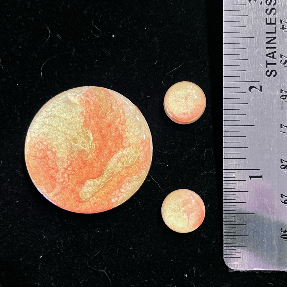Handmade Cabochon Set Orange and Gold